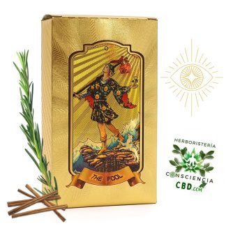 Mazo completo de 78 cartas del tarot Rider-Waite doradas con relieve en pan de oro