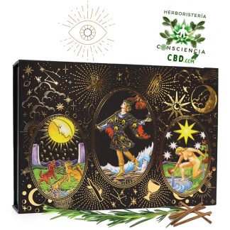 Juego completo de 78 cartas del tarot Rider-Waite negro con destellos dorados, bolsa de tela, tapete, peanas de madera y estuche magnético
